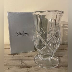 Lady Anne by GORHAM CRYSTAL Open Hurricane/Vase/ Candelabra